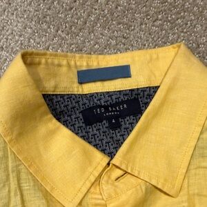 Ted Baker Bright Yellow linen button-Up Shirt
